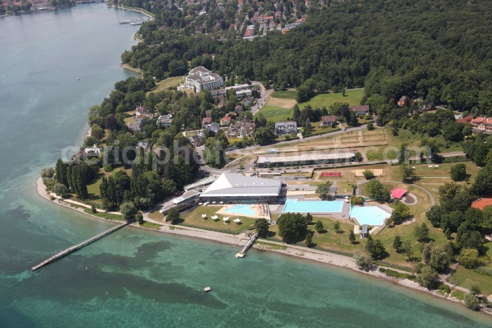 Aerial photograph Konstanz - Bodensee Therme on the shores of Lake Constance in Baden-Wuerttemberg