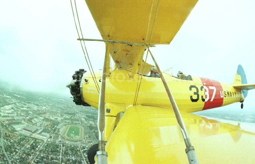 Aerial photograph Berlin - Boeing - Stearman Flug über Berlin anläßlich der Take Off 92 auf dem Flughafen Berlin - Schönefeld.