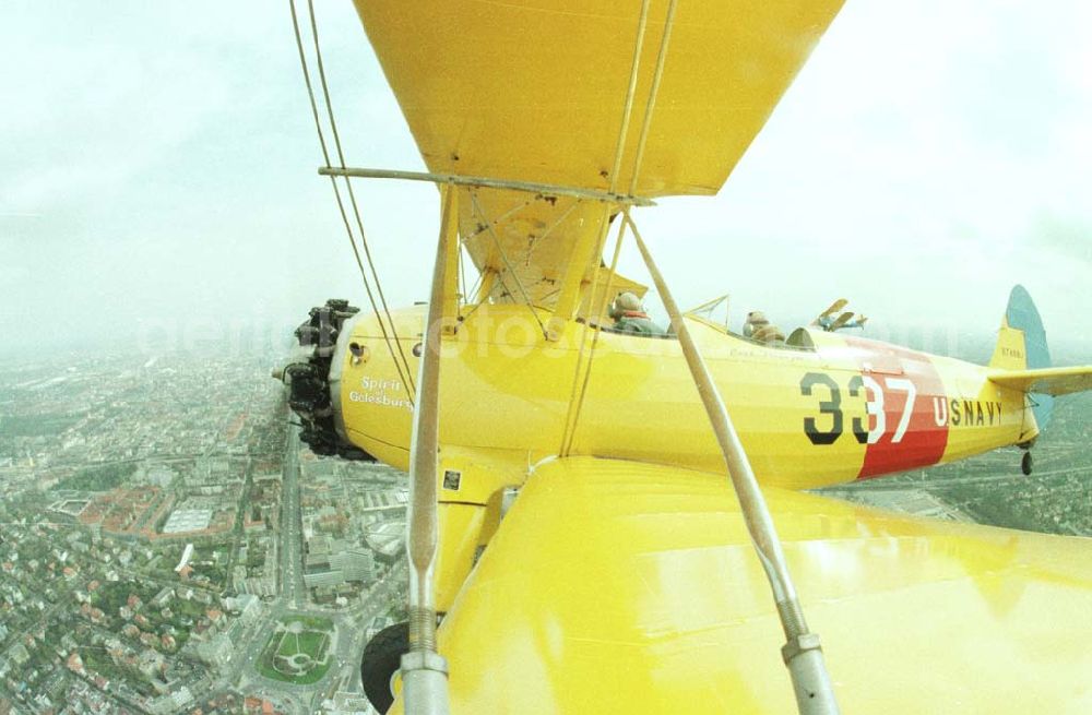 Aerial photograph Berlin - Boeing - Stearman Flug über Berlin anläßlich der Take Off 92 auf dem Flughafen Berlin - Schönefeld.