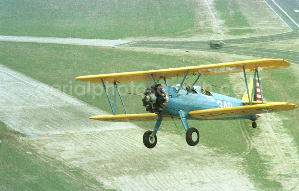 Aerial image Berlin - Boeing - Stearman Flug über Berlin anläßlich der Take Off 92 auf dem Flughafen Berlin - Schönefeld.