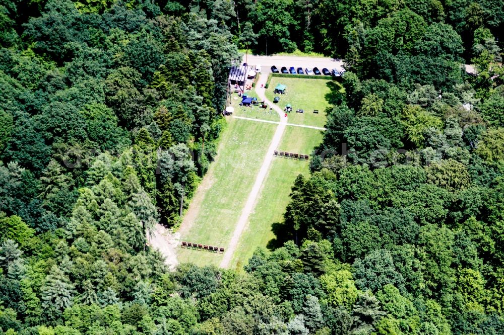 Kandel from above - Ensemble of bow-shooting sports ground of Bogensport Verein Kandel in Kandel in the state Rhineland-Palatinate, Germany