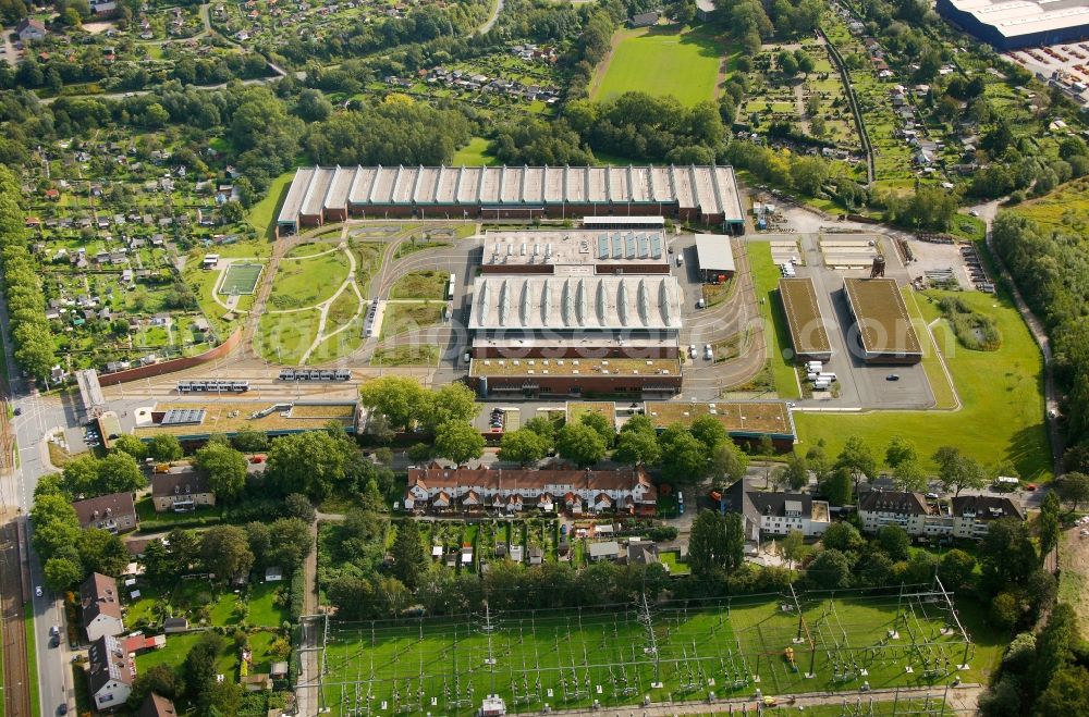 Aerial photograph Bochum - View of the BOGESTRA depot Engelsburg in Bochum in the state North Rhine-Westphalia