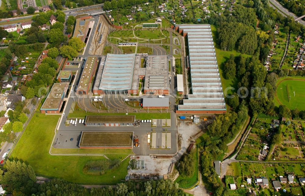 Bochum from above - View of the BOGESTRA depot Engelsburg in Bochum in the state North Rhine-Westphalia