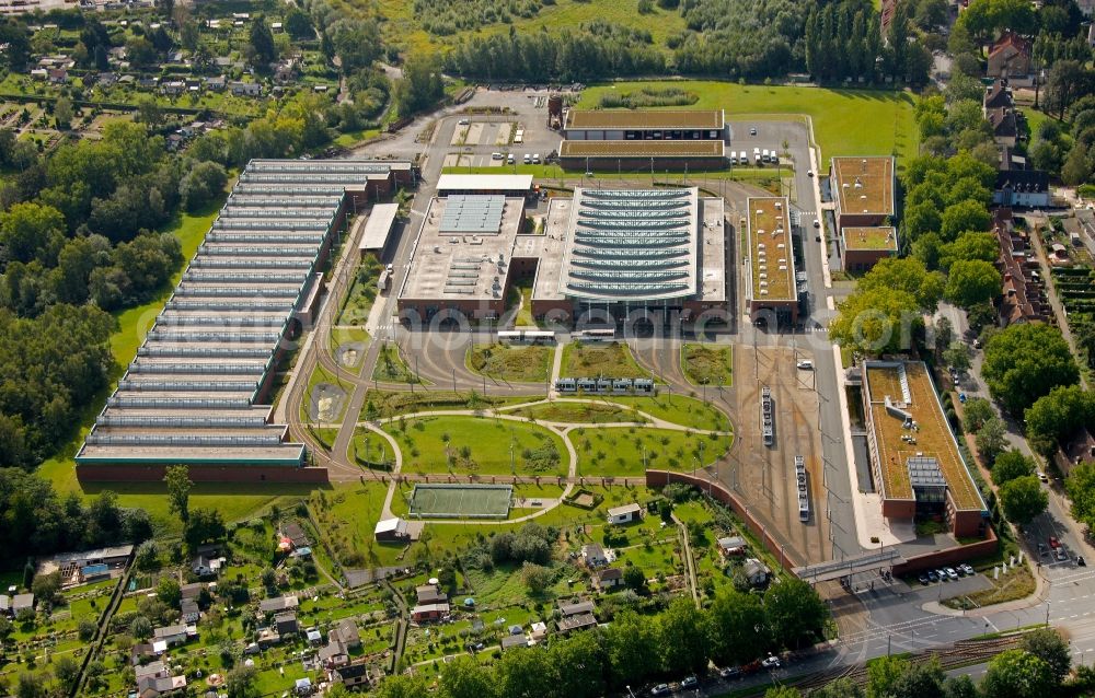 Bochum from the bird's eye view: View of the BOGESTRA depot Engelsburg in Bochum in the state North Rhine-Westphalia