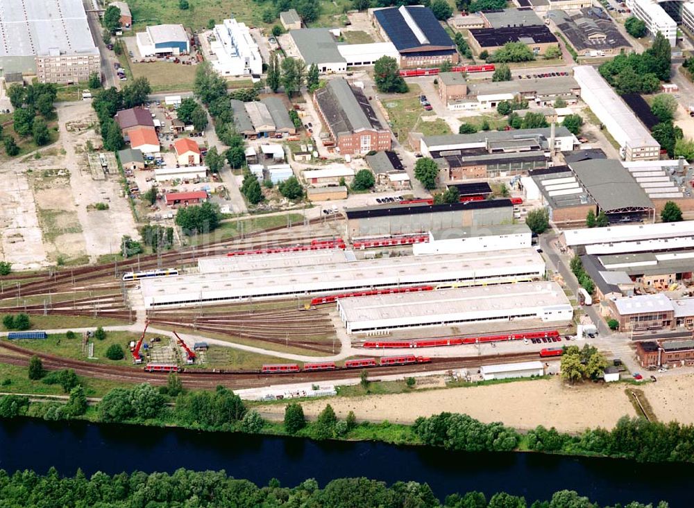 Hennigsdorf from the bird's eye view: Bombardier - Werk in Hennigsdorf. Datum: 27.06.03