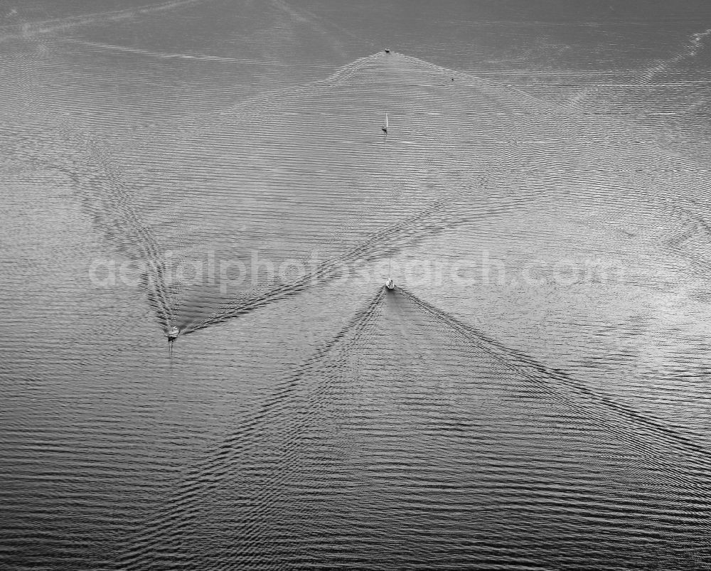 Kiel from above - Boats on the water in Kiel in Schleswig-Holstein