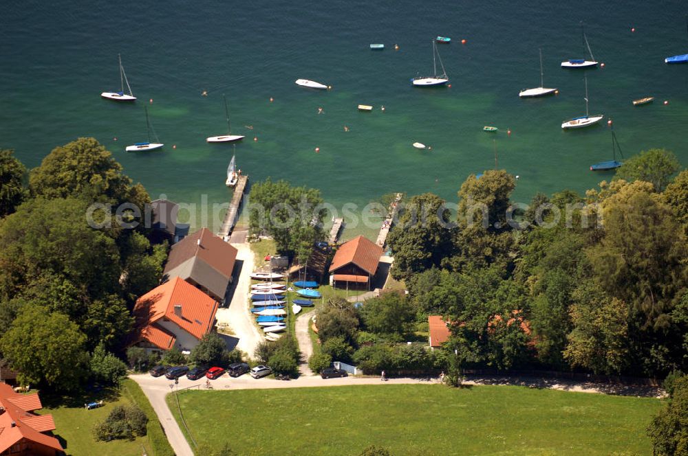 Ammerland from above - Bootsanlegestelle am Starnberger See.