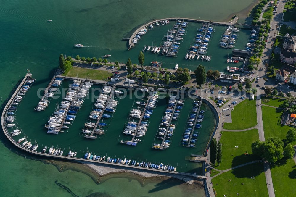 Aerial image Arbon - View of the boat harbour of Arbon at the Lake Constance in the canton Thurgovia in the Switzerland