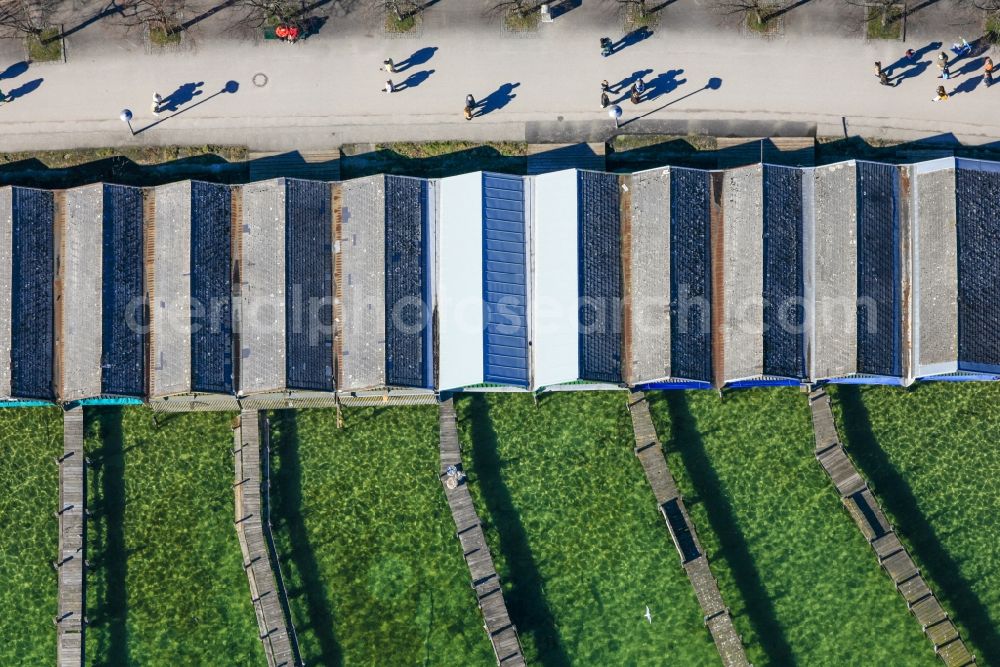 Aerial photograph Starnberger See - Boat House Row on the shores of Lake Starnberg on the waterfront of the city of Starnberg in Bavaria