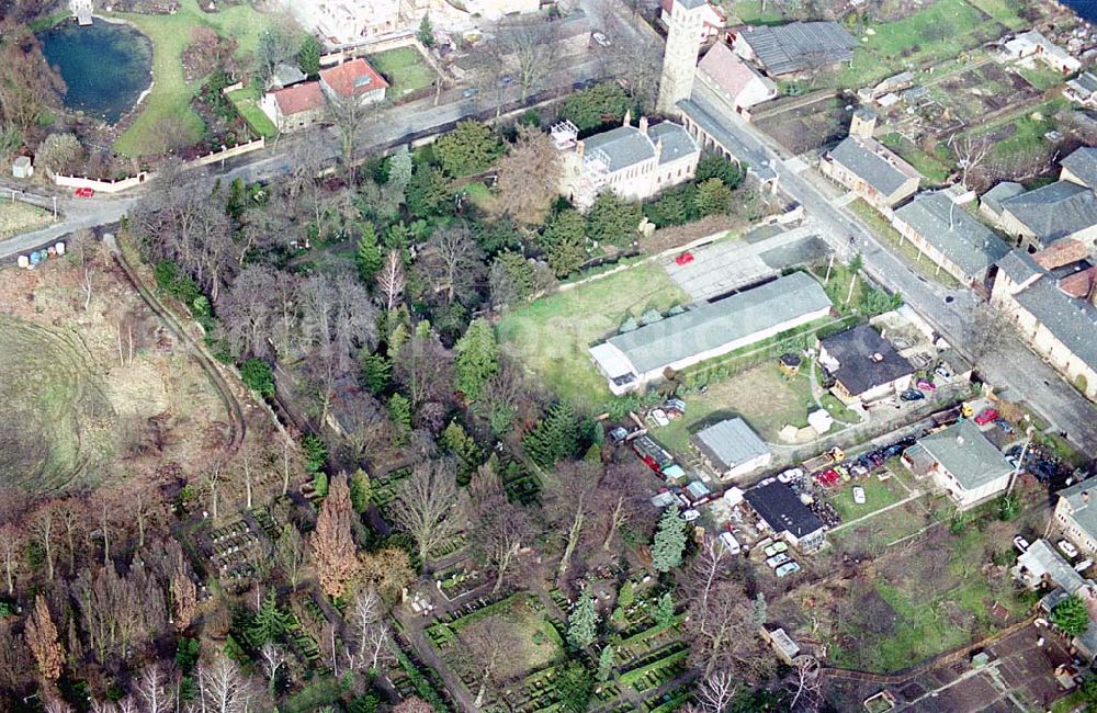 Bornstedt / Potsdam from above - 06.03.1995 Bornstedter Friedhof Potsdam/ Brandenburg