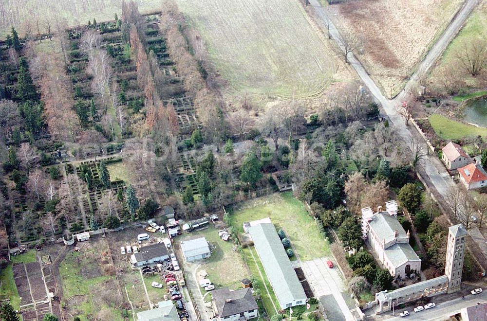 Bornstedt / Potsdam from the bird's eye view: 06.03.1995 Bornstedter Friedhof Potsdam/ Brandenburg