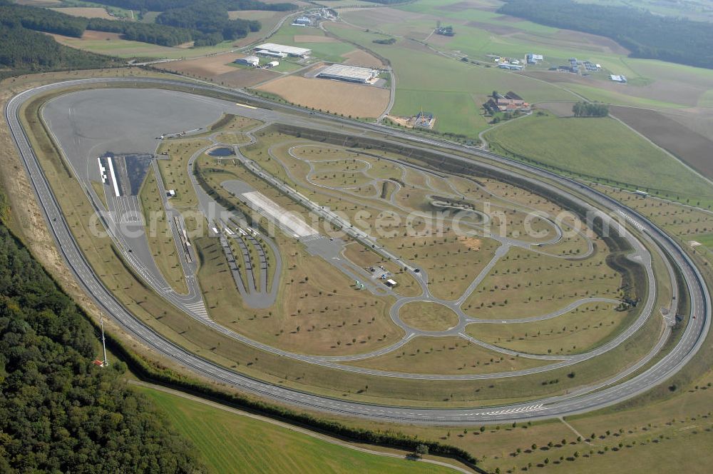 Aerial image BOXBERG - Die Robert Bosch GmbH betreibt im Boxberger Ortsteil Windischbuch eine 94 ha große Teststrecke im Gewerbegebiet Seehof. Boxberg ist eine badische Stadt im Main-Tauber-Kreis im Nordosten des Landes Baden-Württemberg. Robert Bosch GmbH Prüfzentrum Boxberg, Robert Bosch Strasse 25 ,97944 Boxberg-Windischbuch Tel.: (07930) 600-210