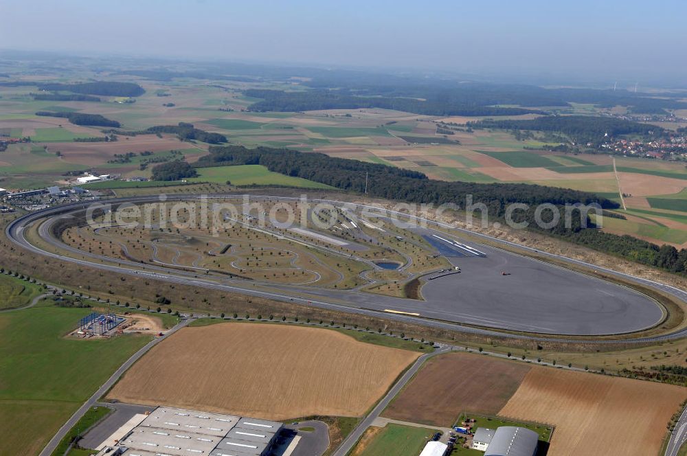 Aerial image BOXBERG - Die Robert Bosch GmbH betreibt im Boxberger Ortsteil Windischbuch eine 94 ha große Teststrecke im Gewerbegebiet Seehof. Boxberg ist eine badische Stadt im Main-Tauber-Kreis im Nordosten des Landes Baden-Württemberg. Robert Bosch GmbH Prüfzentrum Boxberg, Robert Bosch Strasse 25 ,97944 Boxberg-Windischbuch Tel.: (07930) 600-210