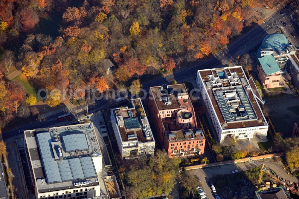 Aerial image Berlin OT Tiergarten - View of the embassy area in Berlin in Mitte in the district Tiergarten