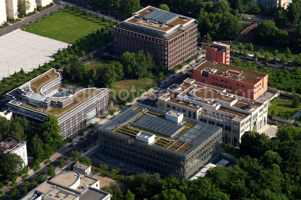 Berlin from above - View of the Botschaftsviertel in the district of Tiergarten in Berlin