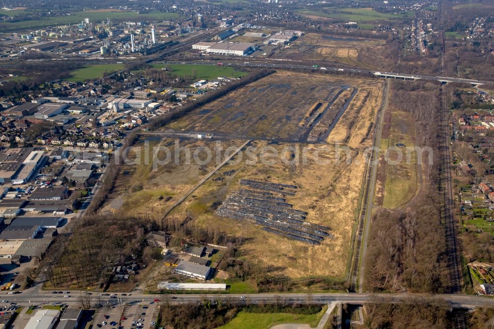 Aerial image Oberhausen - Area and construction grounds on site of the former area of Ruhrkohle AG on Waldteichstrasse in the Sterkrade part of Oberhausen in the state of North Rhine-Westphalia. A new logistics area is being planned here