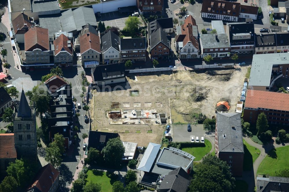 Ibbenbüren from above - View on the remains of the foundation from the former Magnus mall in Ibbenbueren in the state North Rhine-Westphalia in Germany