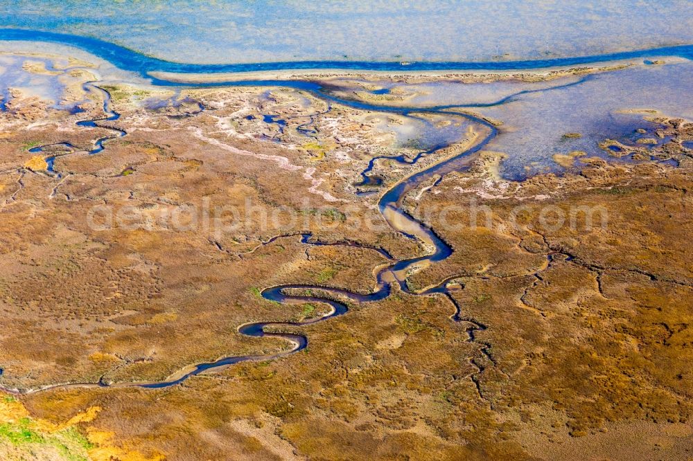 Lignano Sabbiadoro from the bird's eye view: Marsh land on the Isola Marinetta in the Lido of Grado near Lignano Sabbiadoro in Friuli-Venezia Giulia, Italy