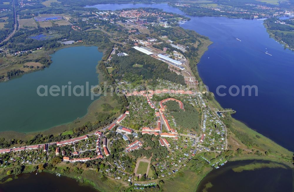 Brandenburg Havel from the bird's eye view: View at Brandenburg upon Havel in the federal state of Brandenburg. Here to see the district Kirchmöser