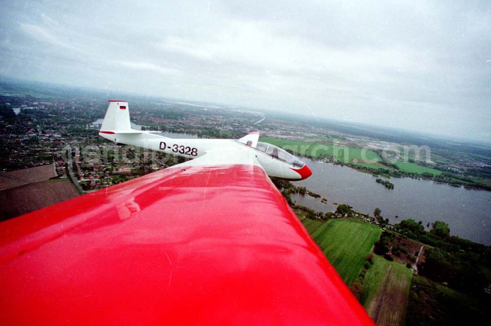 Aerial photograph Brandenburg - 13.06.1994 Brandenburg, Segelflug und Segelkunstflug mit Bocran auf dem FP BRB (Louping),