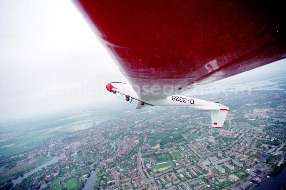 Aerial photograph Brandenburg - 13.06.1994 Brandenburg, Segelflug und Segelkunstflug mit Bocran auf dem FP BRB (Louping),