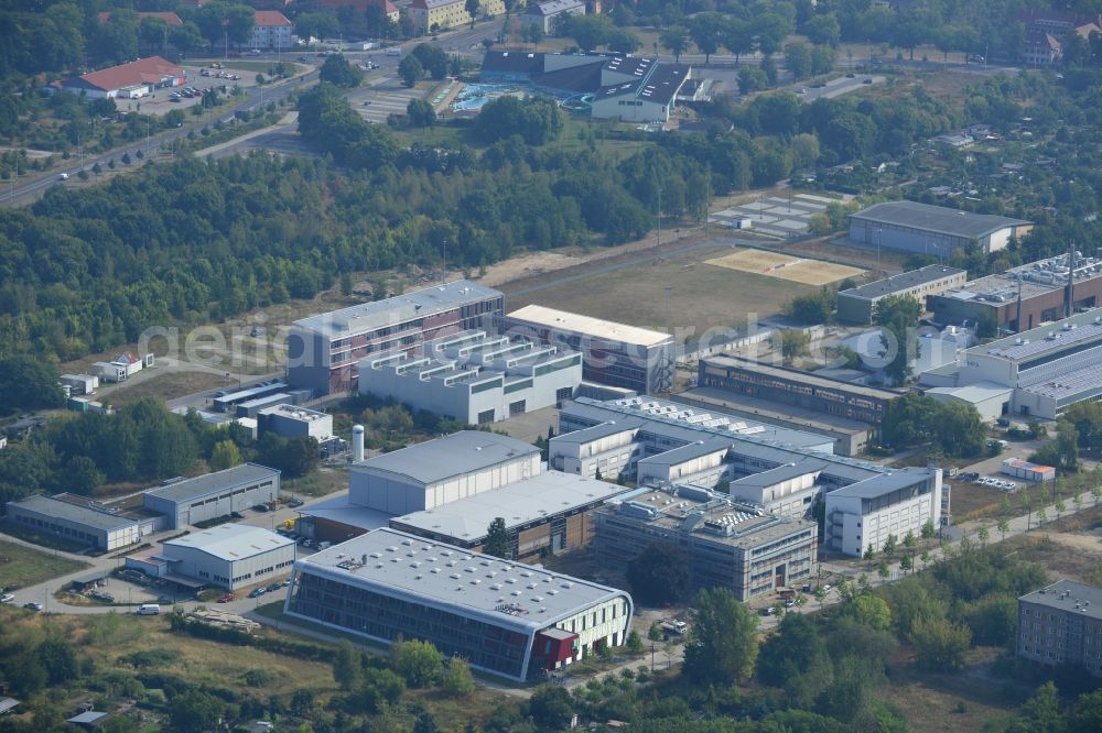 Cottbus from above - View of campus of Brandenburgian Technical University Cottbus in Brandenburg