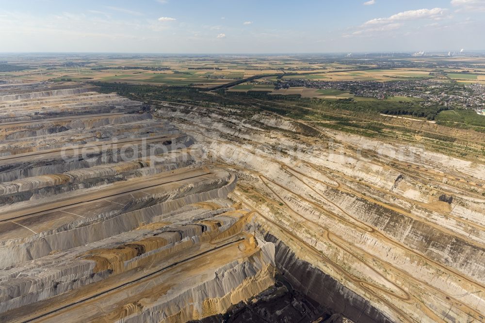 Elsdorf from above - Hambach coal- mine in North Rhine-Westphalia