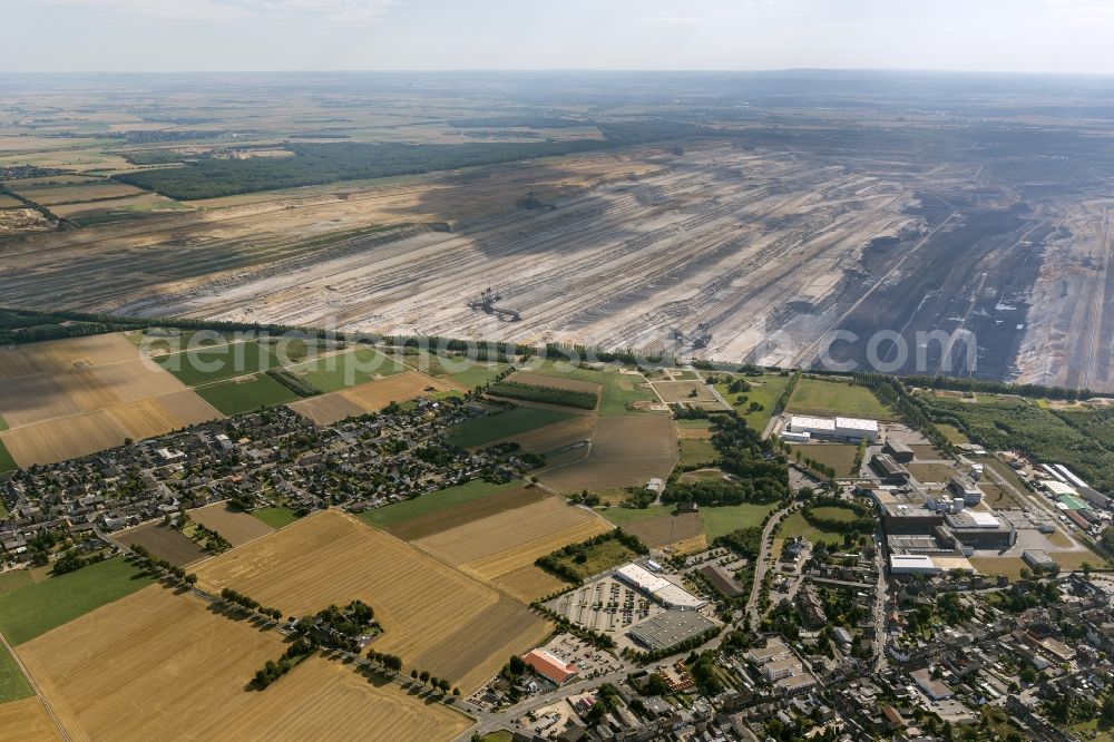 Elsdorf from above - Hambach coal- mine in North Rhine-Westphalia