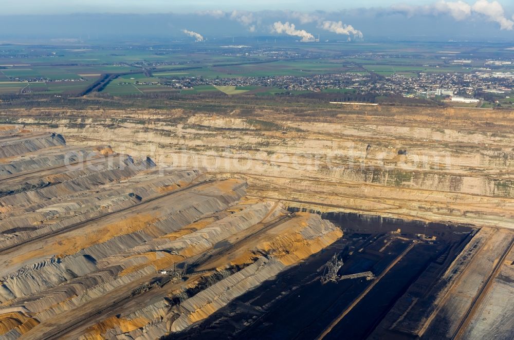 Elsdorf from above - Hambach coal- mine in North Rhine-Westphalia