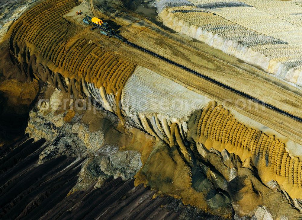 Klettwitz from the bird's eye view: Blick auf den Braunkohle- Tagebau Klettwitz in Brandenburg. The the brown coal - open-cast mining Klettwitz in Brandenburg.