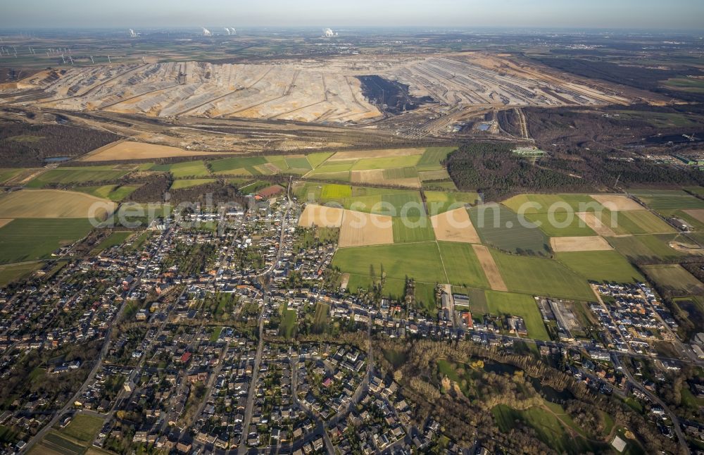 Niederzier from above - Niederzier coal- mine in North Rhine-Westphalia