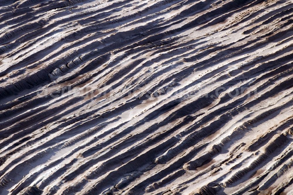 Aerial image Spremberg - Mining area - terrain and overburden surfaces of coal - opencast mining Spremberg in Spremberg in the state Brandenburg