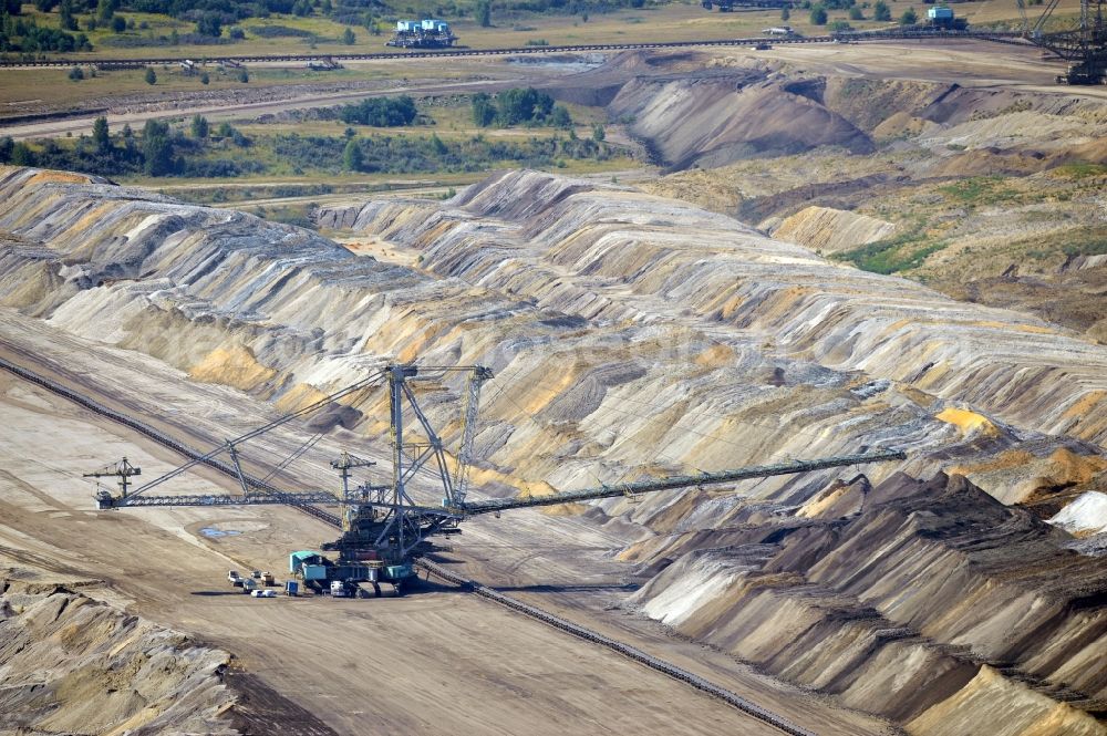 Aerial photograph Bösau - View of lignite surface mining Boesau in Saxony-Anhalt