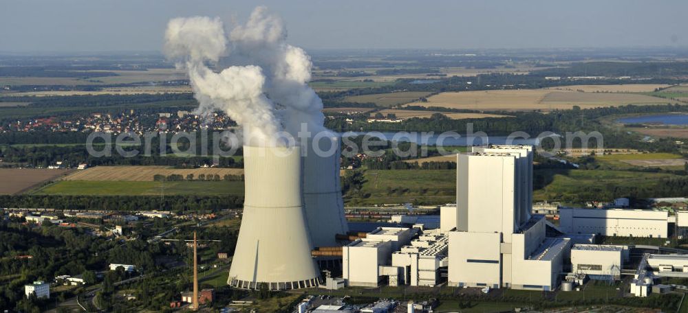 Lippendorf from the bird's eye view: Das Braunkohlekraftwerk Lippendorf in der gleichnamigen Stadt Lippendorf, Sachsen. Das Kraftwerk wird von der Vattenfall Europe Generation AG betrieben. Brown coal power station Lippendorf in the city Lippendorf, Saxony. The power plant is being operated by the power company Vattenfall Europe Generation AG.