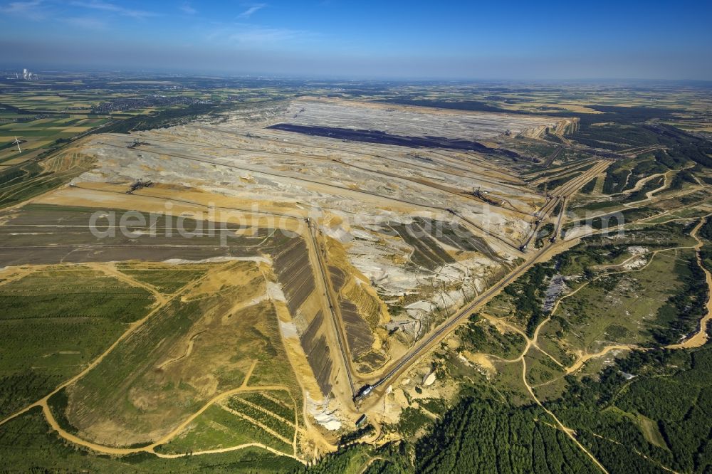 Hambach from the bird's eye view: The lignite mine Hambach of RWE Power AG. The mine has over 3,000 hectares and is the largest in Germany