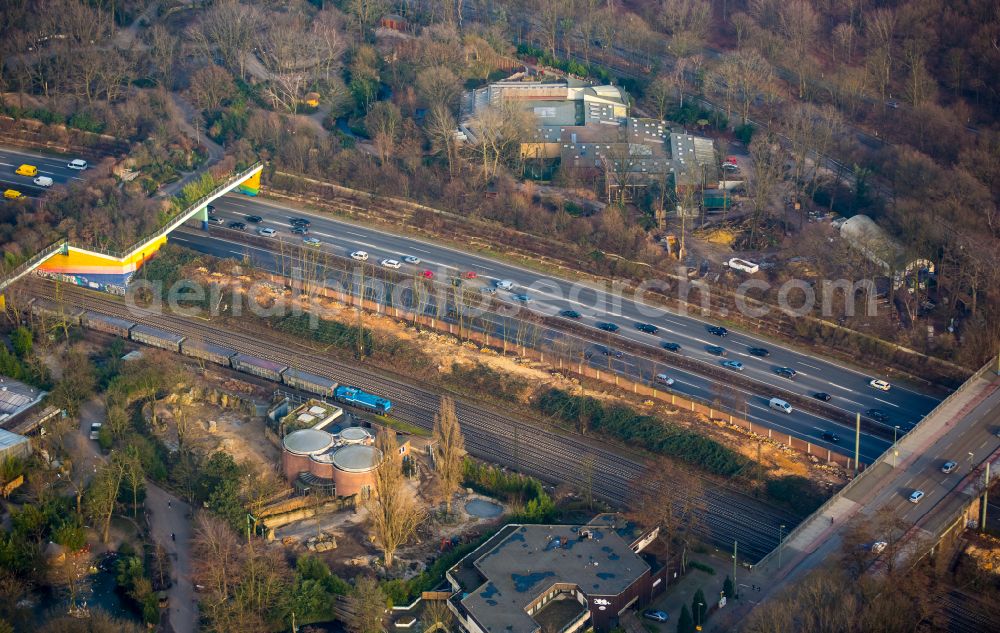 Aerial photograph Duisburg - Zoo grounds in Duisburg at Ruhrgebiet in the state North Rhine-Westphalia, Germany