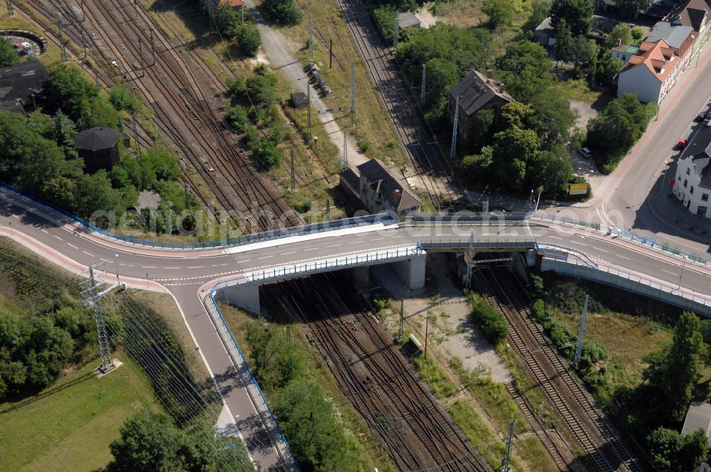 Aerial image 27.07.2009 - Brücke über die Bahnstrecke von Meinsdorf nach Roßlau. Schüßler- Plan Ingenieurgesellschaft