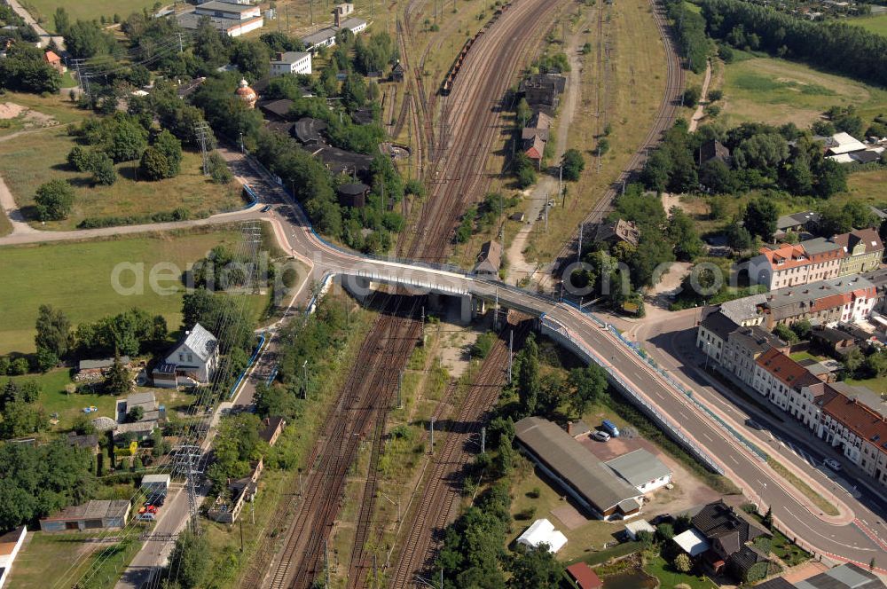 Aerial image 27.07.2009 - Brücke über die Bahnstrecke von Meinsdorf nach Roßlau. Schüßler- Plan Ingenieurgesellschaft