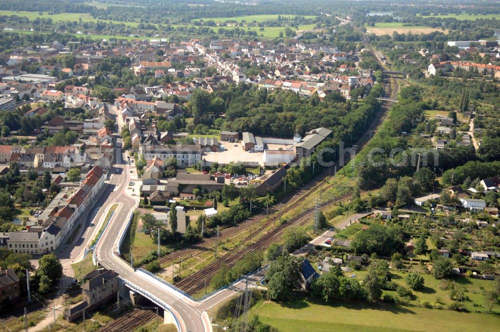 Aerial photograph 27.07.2009 - Brücke über die Bahnstrecke von Meinsdorf nach Roßlau. Schüßler- Plan Ingenieurgesellschaft