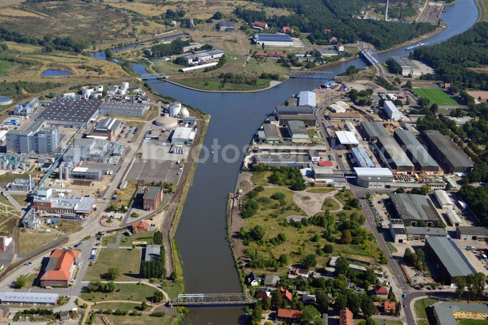 Genthin from the bird's eye view: Bridges over the Elbe-Havel-Canel in the state Saxony-Anhalt