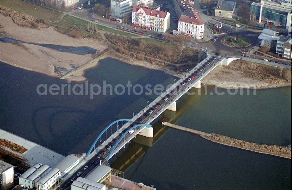 Frankfurt-Oder from above - 18.12.2003 Brücke über die Oder, Frankfurt-Oder