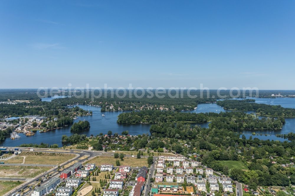 Berlin from above - Bridge over the river Havel at the Water Town of Spandau in Berlin