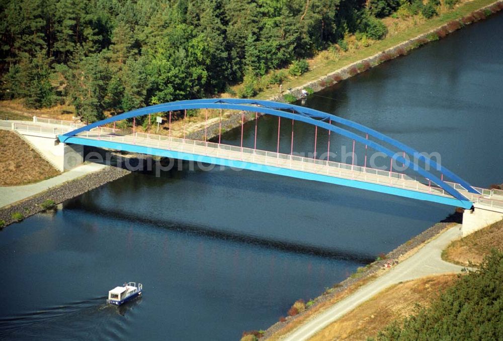 Aerial image Burg - Blick auf die Brücke Schartau-Detershagen am Elbe-Havel-Kanal westlich von Burg.