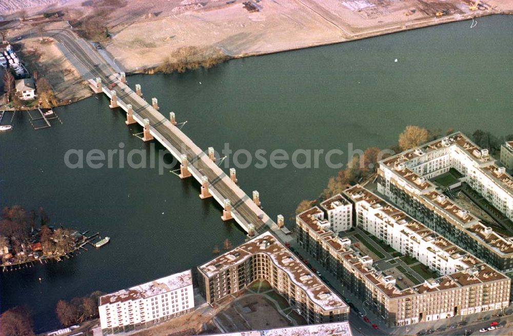 Berlin - Spandau from above - Brücke zur Wasserstadt Oberhavel in Berlin - Spandau.