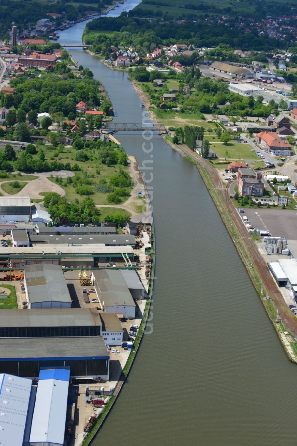 Aerial photograph Genthin - Bridges over the Elbe-Havel-Canel in the state Saxony-Anhalt