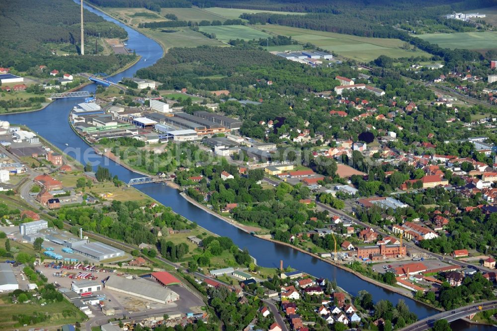 Aerial photograph Genthin - Bridges over the Elbe-Havel-Canel in the state Saxony-Anhalt