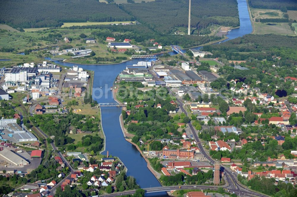 Aerial image Genthin - Bridges over the Elbe-Havel-Canel in the state Saxony-Anhalt