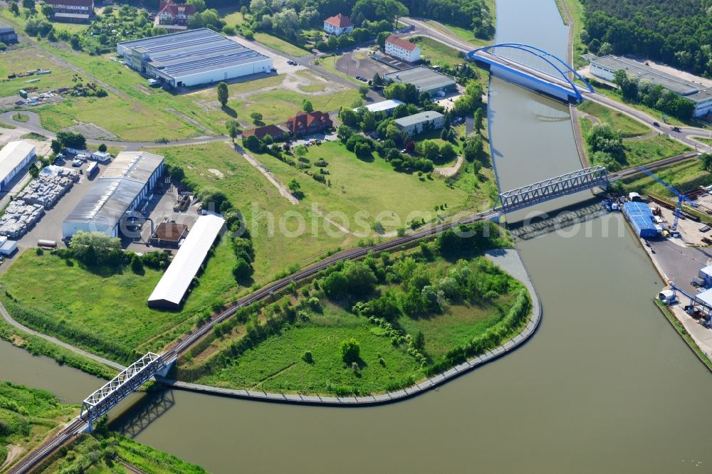 Aerial photograph Genthin - Bridges over the Elbe-Havel-Canel in the state Saxony-Anhalt