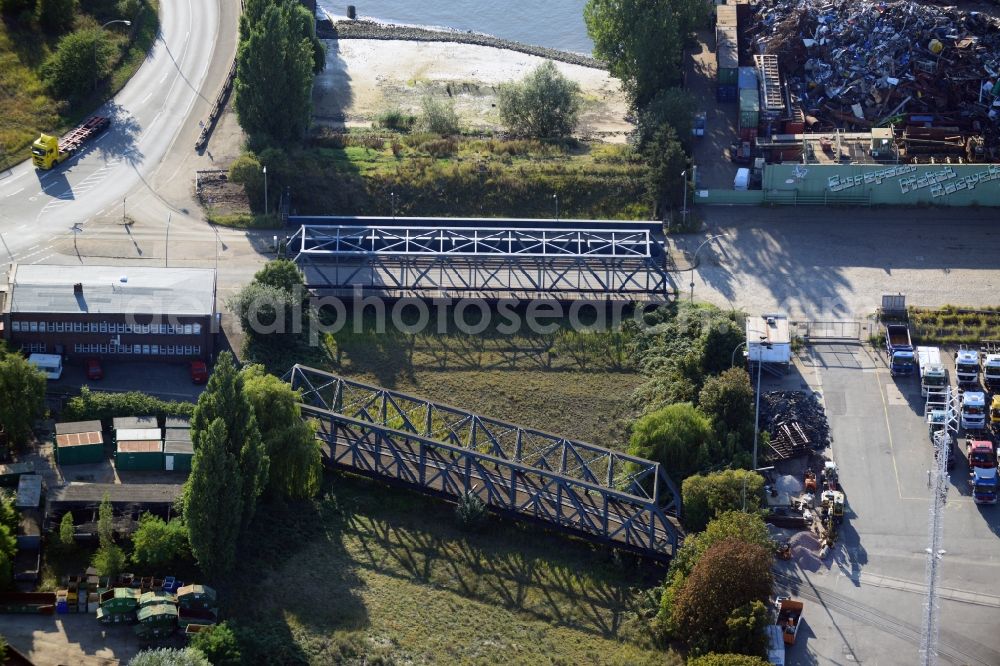 Hamburg from the bird's eye view: Bridge over the Trave harbour in Hamburg-Mitte / Steinwerder. A project of the Hamburg Port Authority HPA