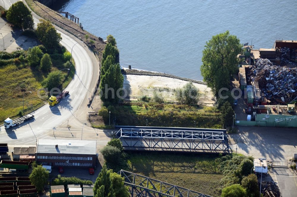 Hamburg from the bird's eye view: Bridge over the Trave harbour in Hamburg-Mitte / Steinwerder. A project of the Hamburg Port Authority HPA